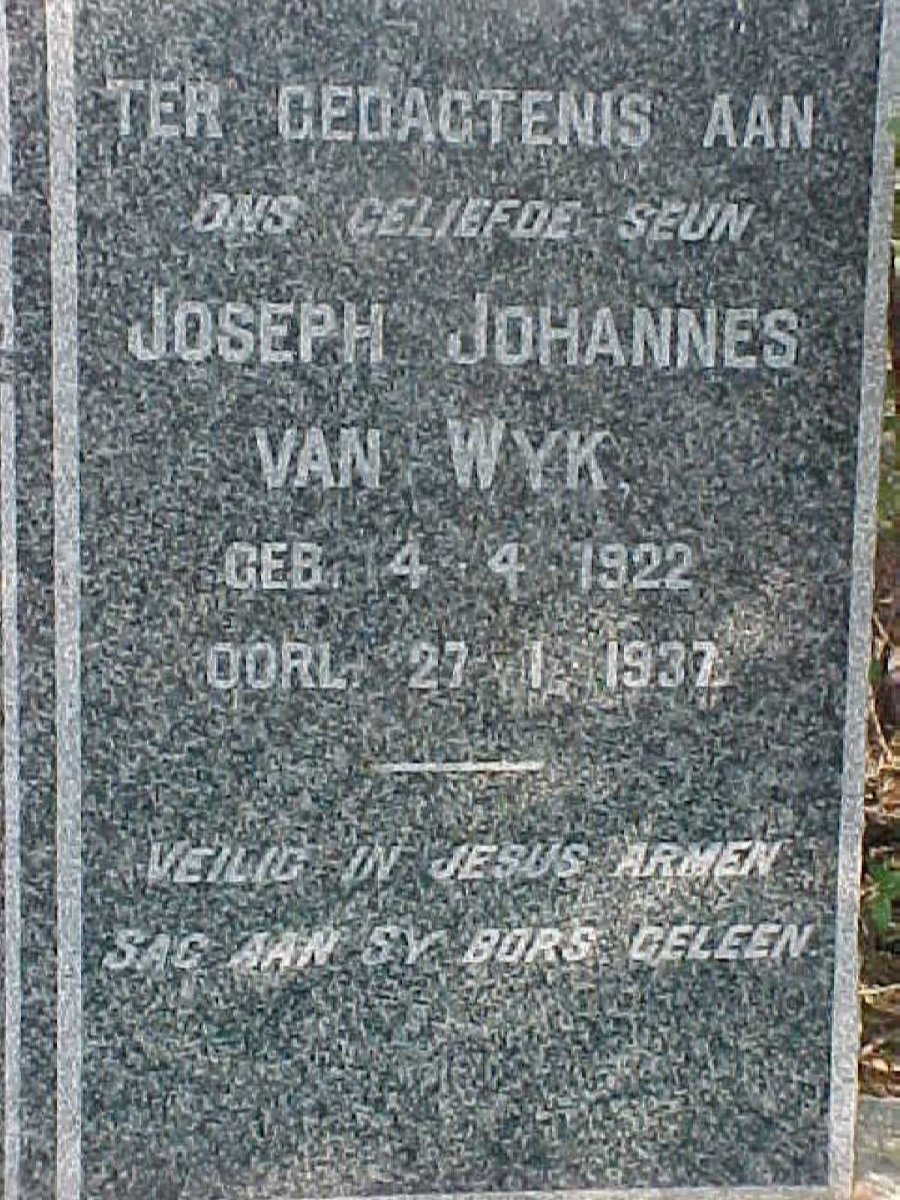 WYK Joseph Johannes, van 1922-1937