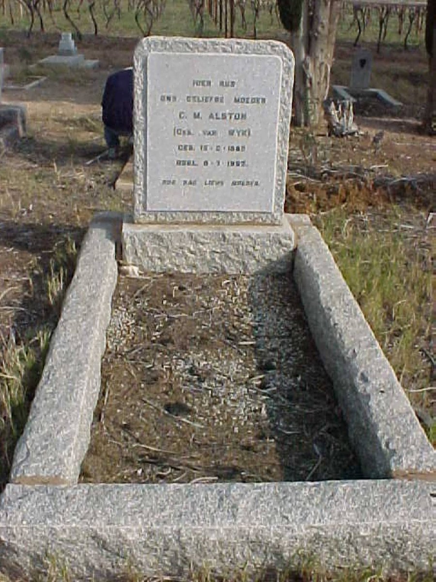 ALSTON C.M. nee VAN WYK 1882-1962