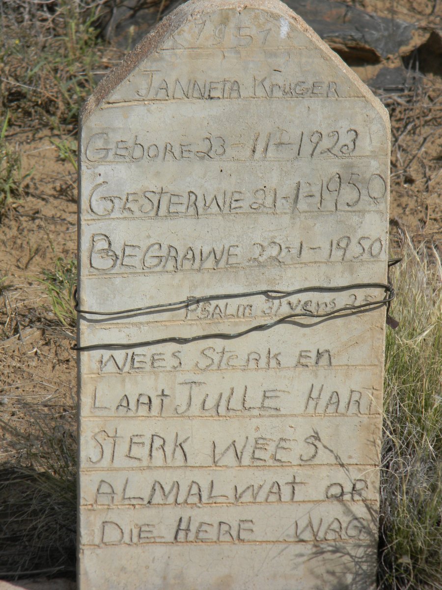 KRUGER Janneta 1923-1950