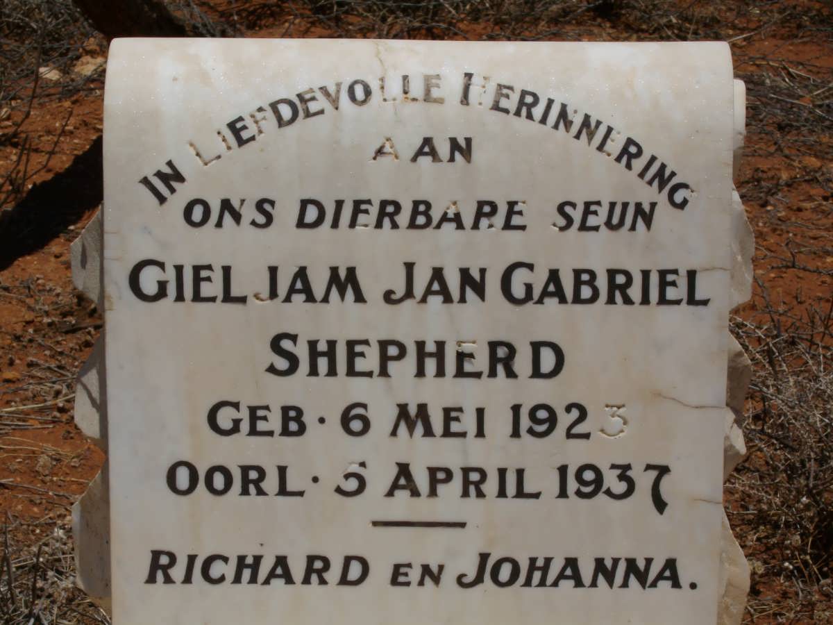 SHEPHERD Gieljam Jan Gabriel 1923-1937