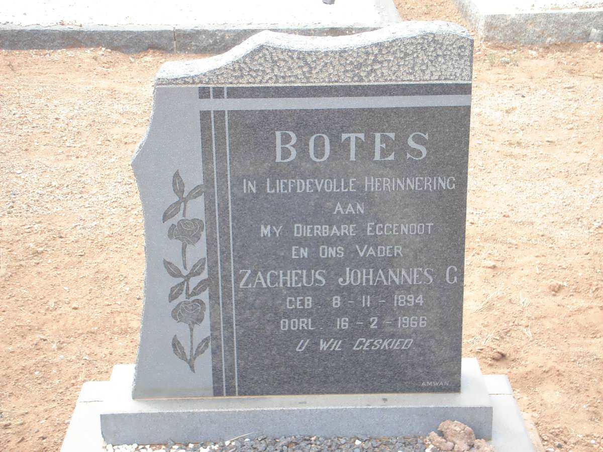 BOTES Zacheus Johannes G. 1894-1966