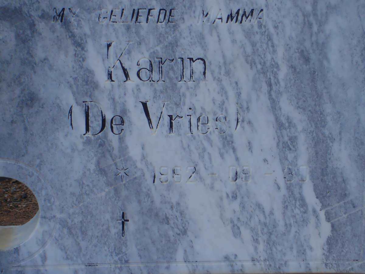 BRITZ Karin nee DE VRIES 1962-