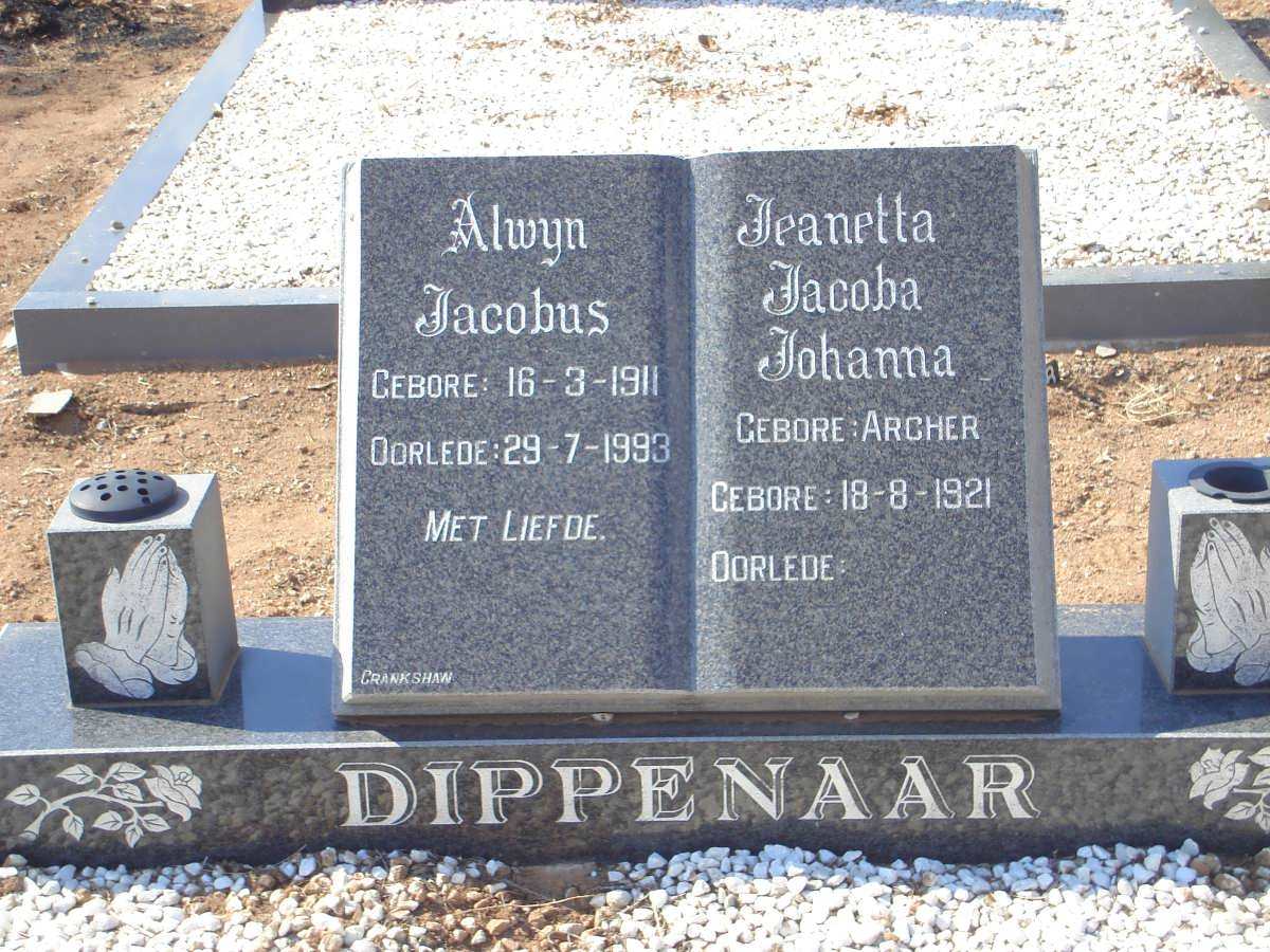 DIPPENAAR Alwyn Jacobus 1911-1993 &amp; Jeanetta Jacoba Johanna ARCHER 1921-