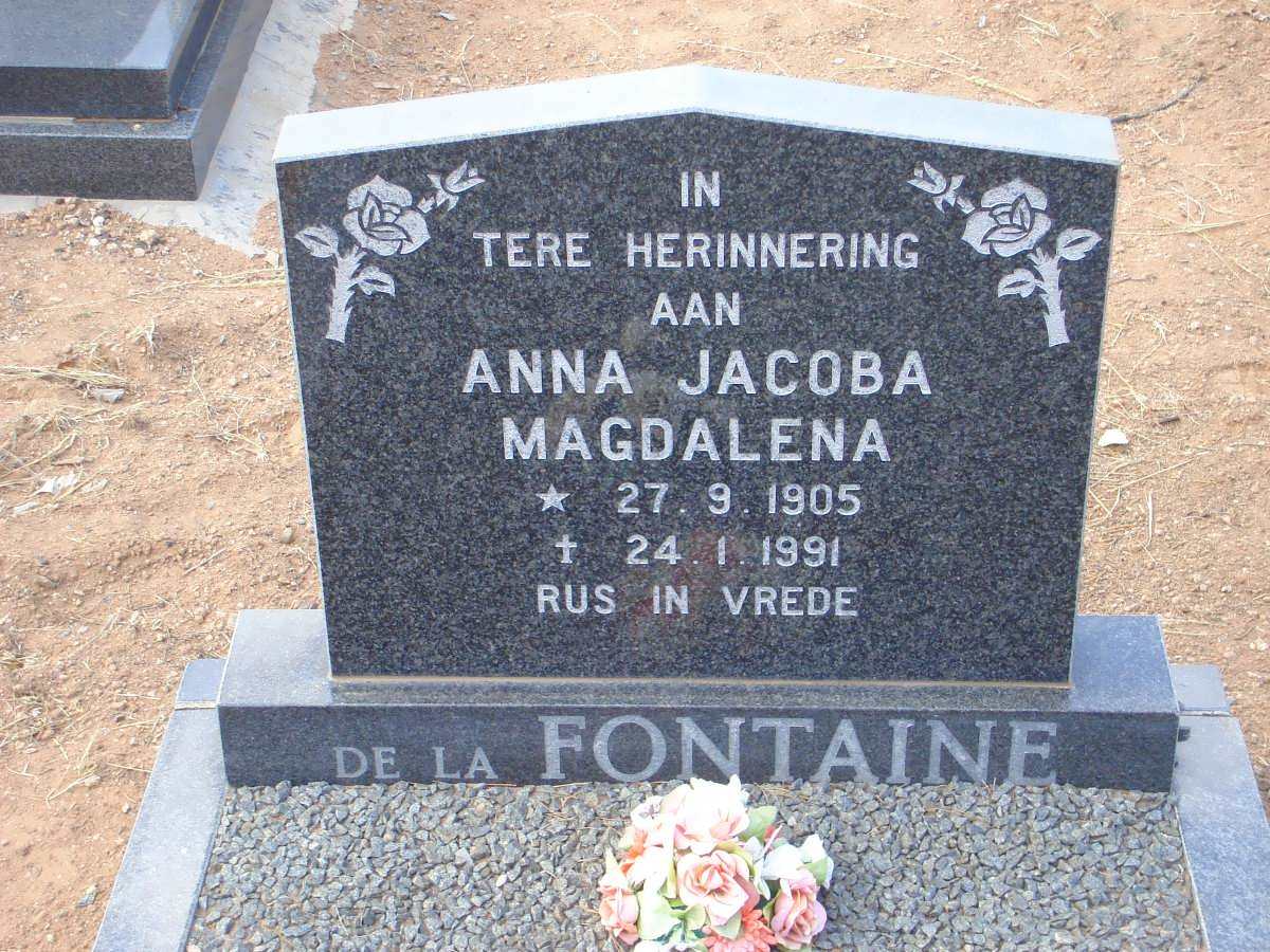 FONTAINE Anna Jacoba Magdalena, de la 1905-1991