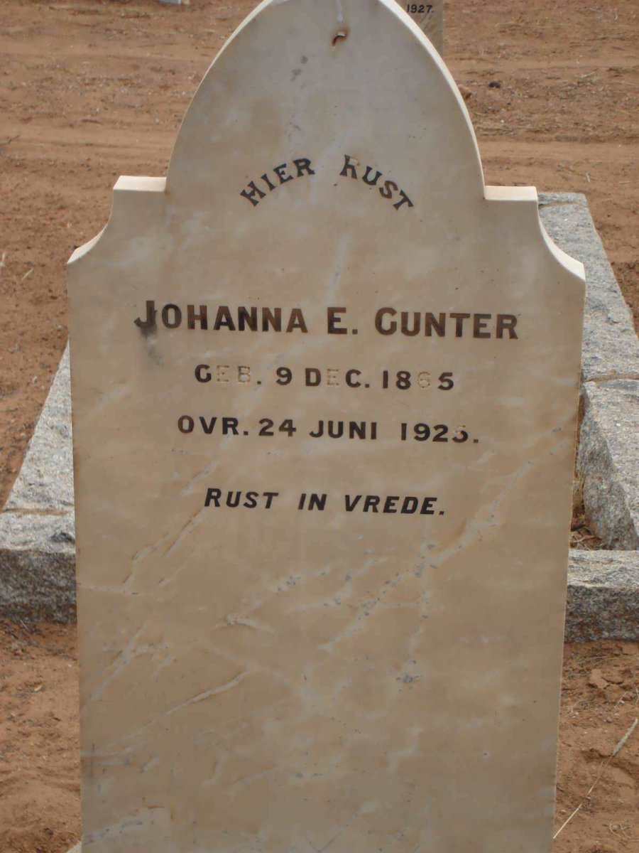 GUNTER Johanna E. 1865-1925