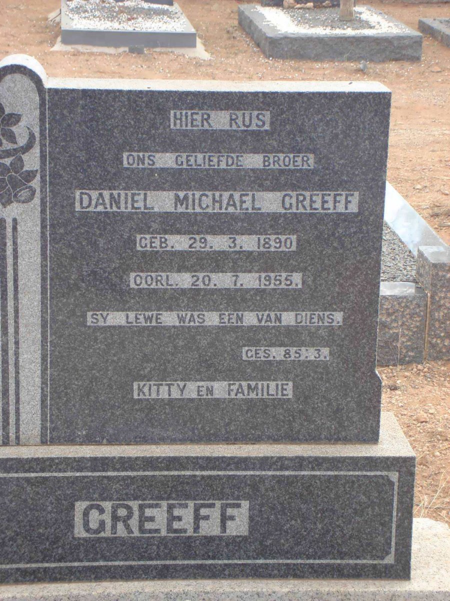 GREEFF Daniel Michael 1890-1955