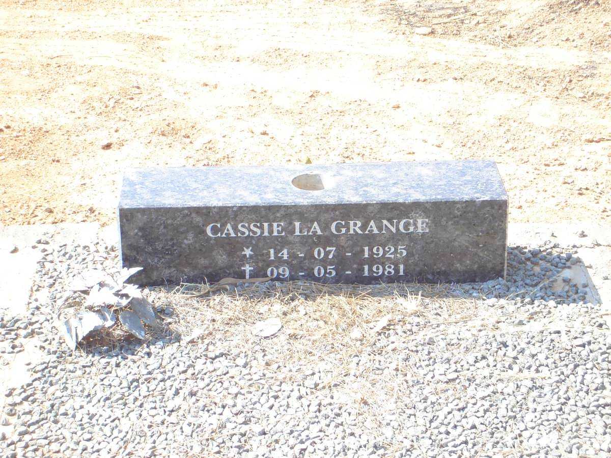 GRANGE Cassie, la 1925-1981