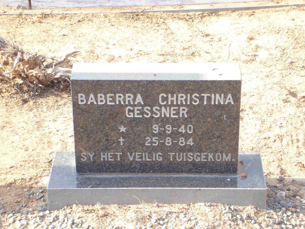 GESSNER Baberra Christina 1940-1984