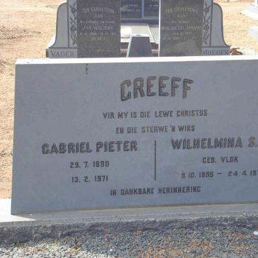 GREEFF Gabriel Pieter 1890-1971 &amp; Wilhelmina S.M. VLOK 1895-1972