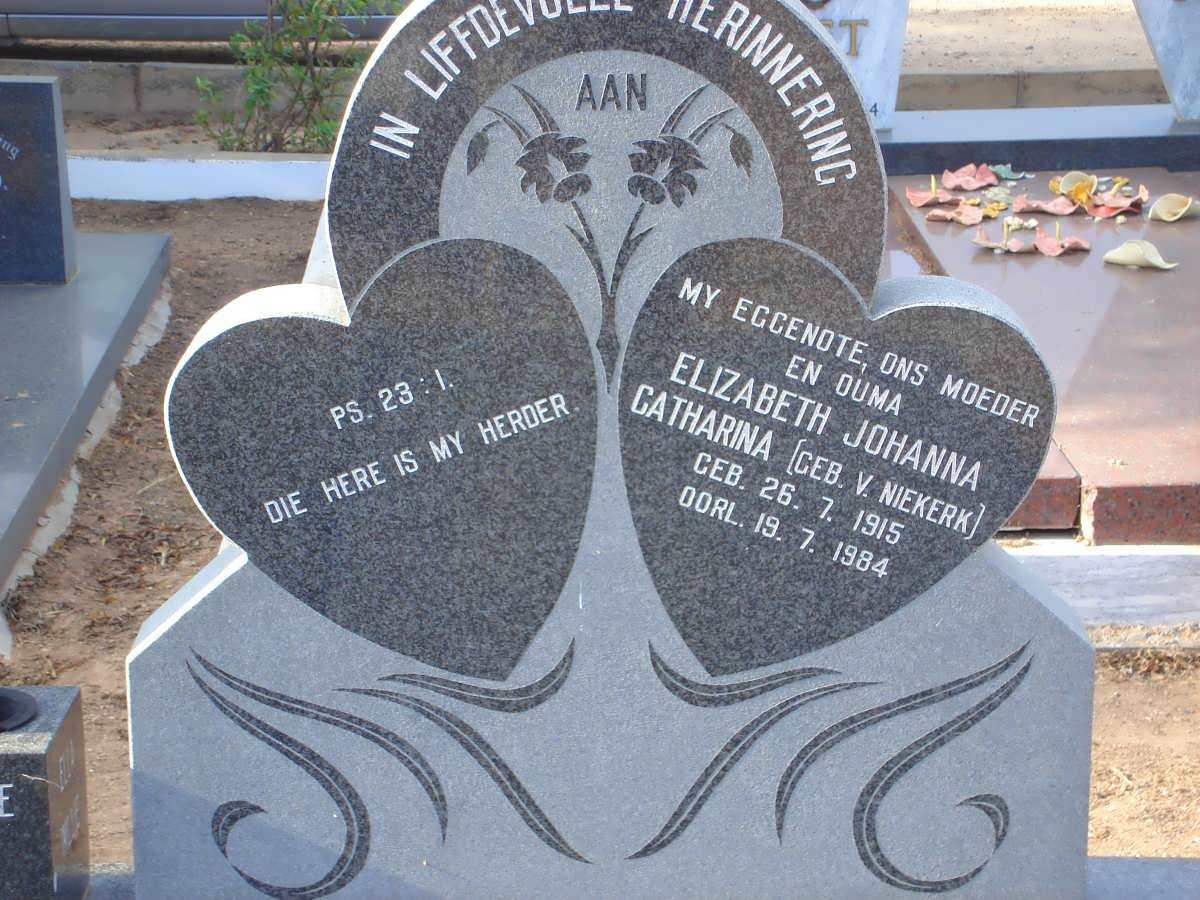 GREEFF Elizabeth Johanna Catharina nee VAN NIEKERK 1915-1984