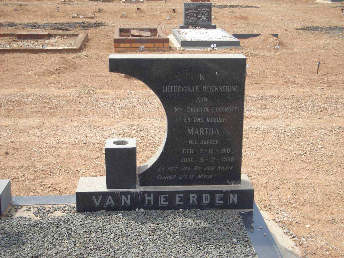 HEERDEN Martha, van nee BURGER 1910-1968