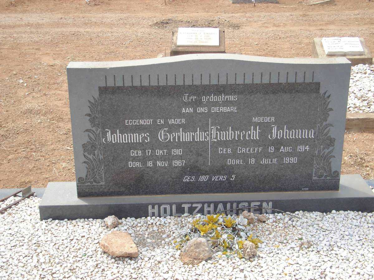 HOLTZHAUSEN Johannes Gerhardus 1910-1967 &amp; Huibrecht Johanna GREEFF 1914-1990