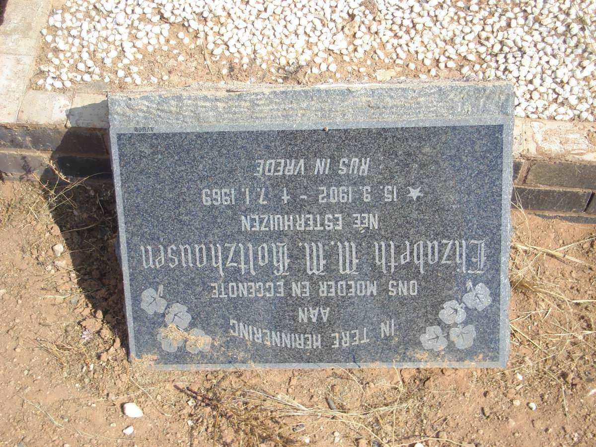 HOLTZHAUSEN Elizabeth M.M. nee ESTERHUIZEN 1902-1969