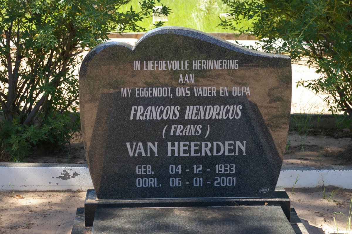 HEERDEN Francois Hendricus, van 1933-2001
