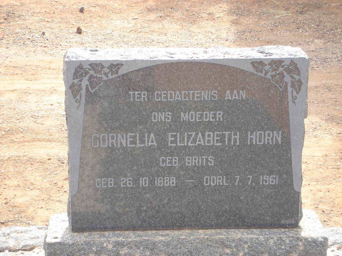 HORN Cornelia Elizabeth nee BRITS 1888-1961