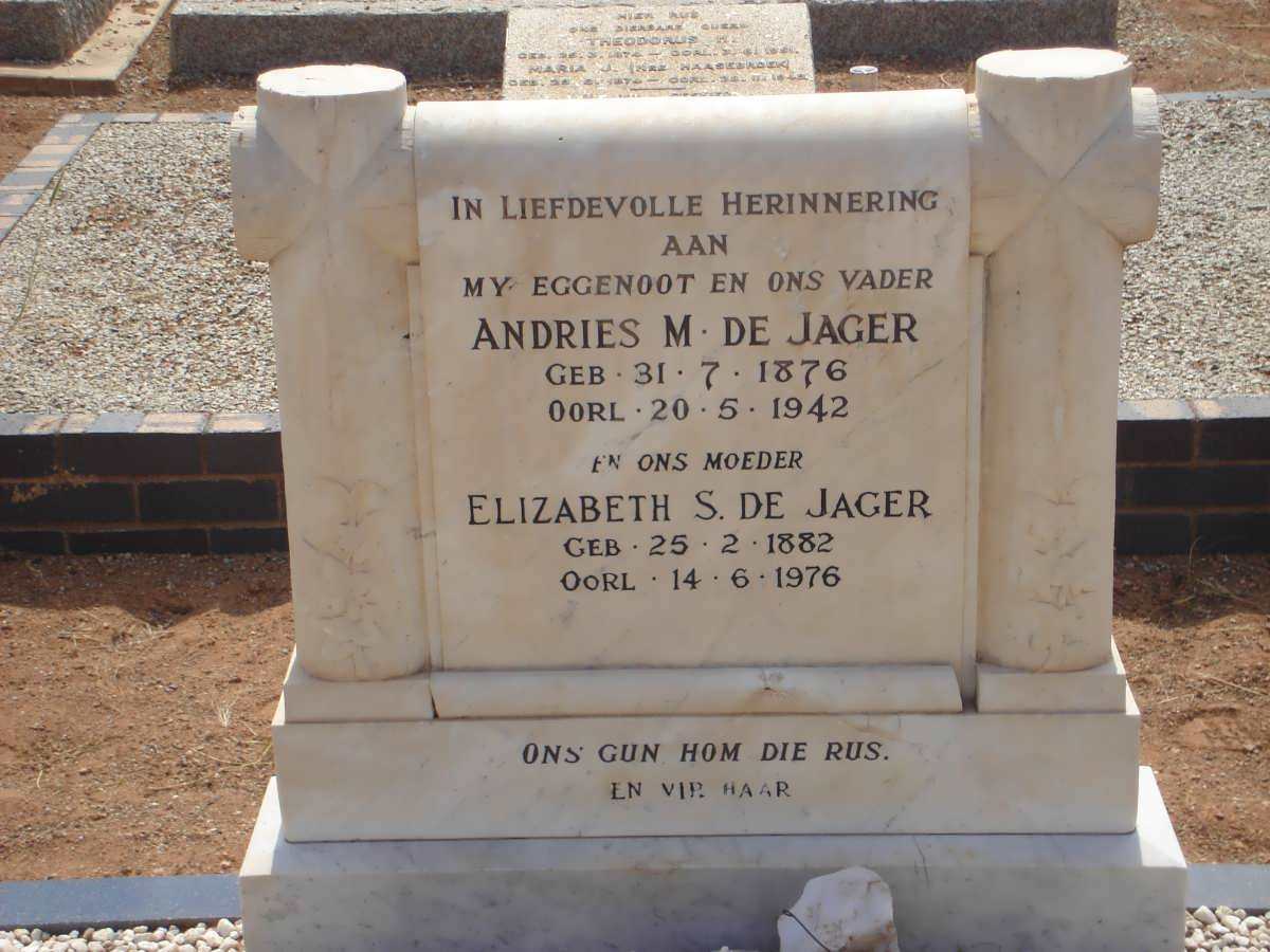 JAGER Andries M., de 1876-1942 &amp; Elizabeth S. 1882-1976