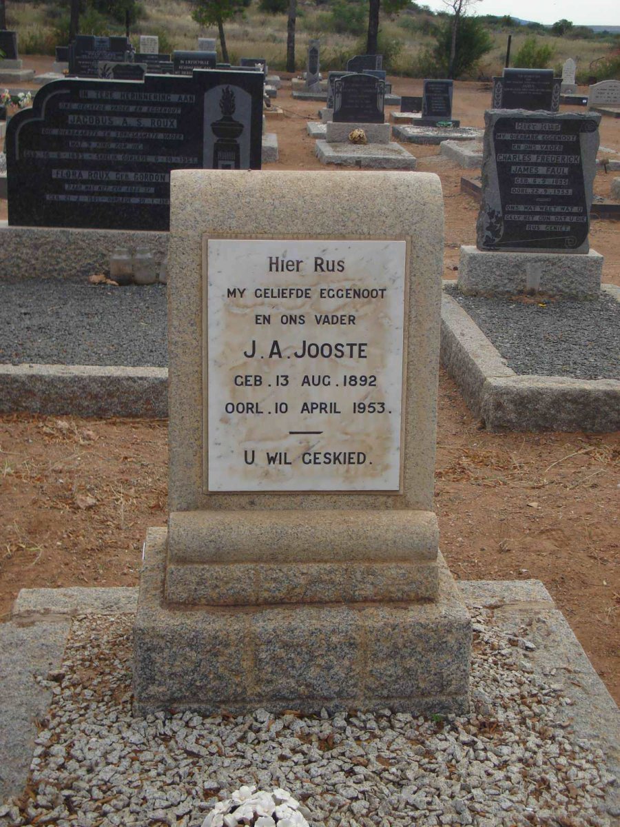 JOOSTE J.A. 1892-1953
