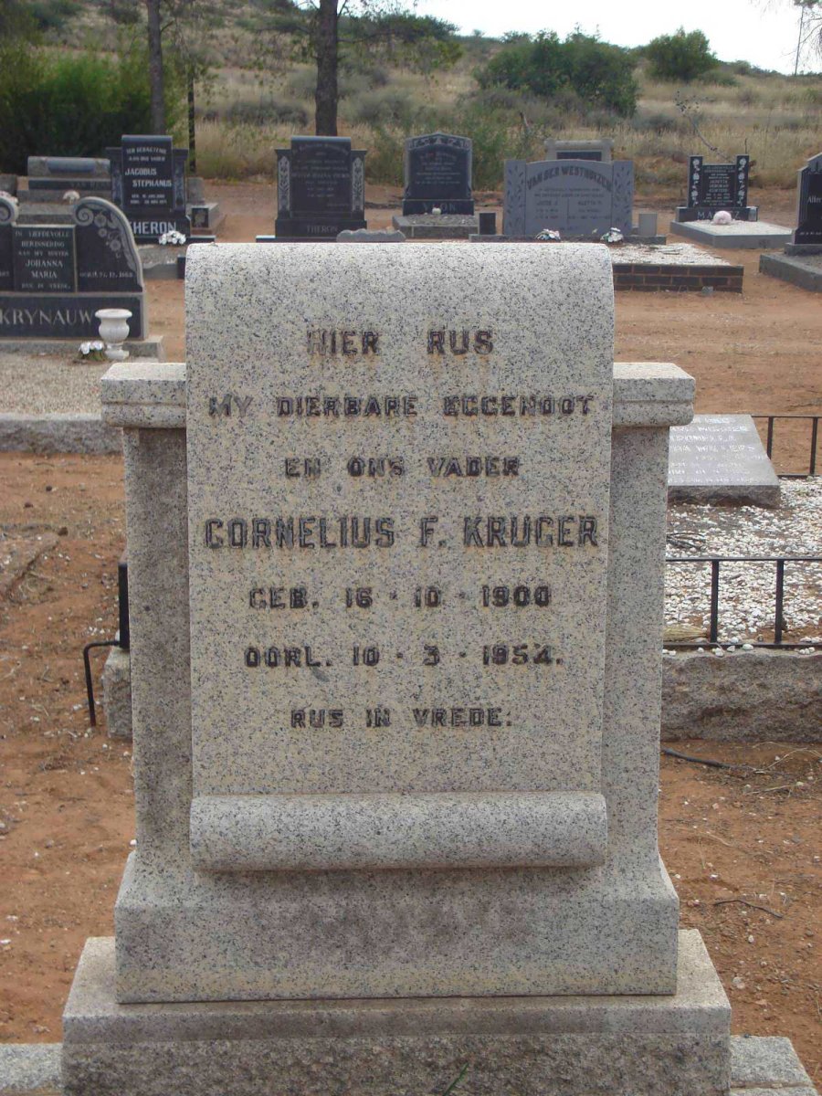 KRUGER Cornelius F. 1900-1954