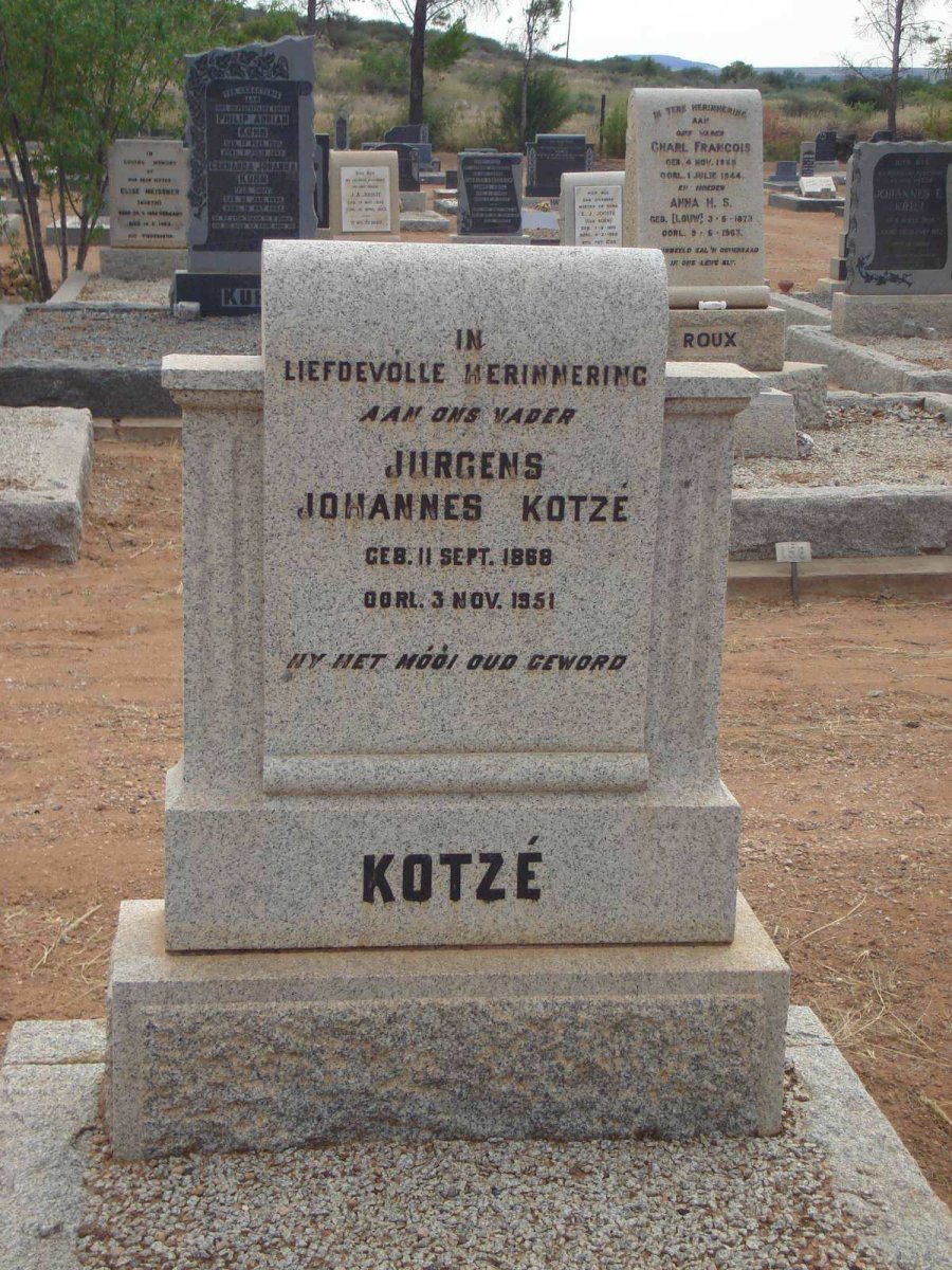 KOTZE Jurgens Johannes 1868-1951