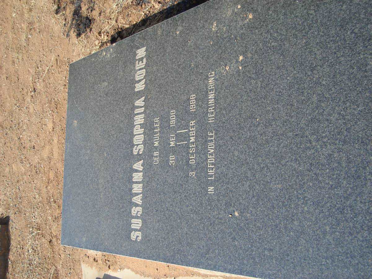 KOEN Susanna Sophia nee MULLER 1900-1988