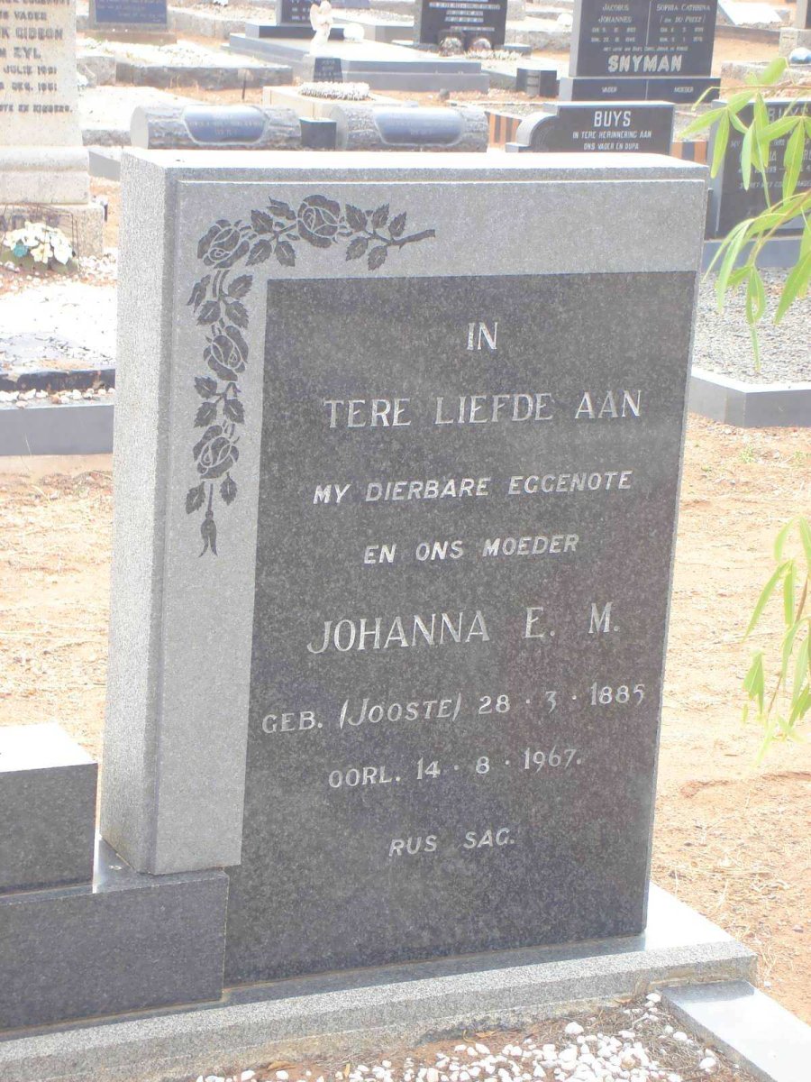 KOORZEN Johanna E. M. nee JOOSTE 1885-1967