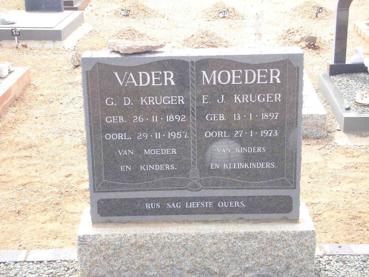 KRUGER G.D. 1892-1957 &amp; E.J. 1897-1973