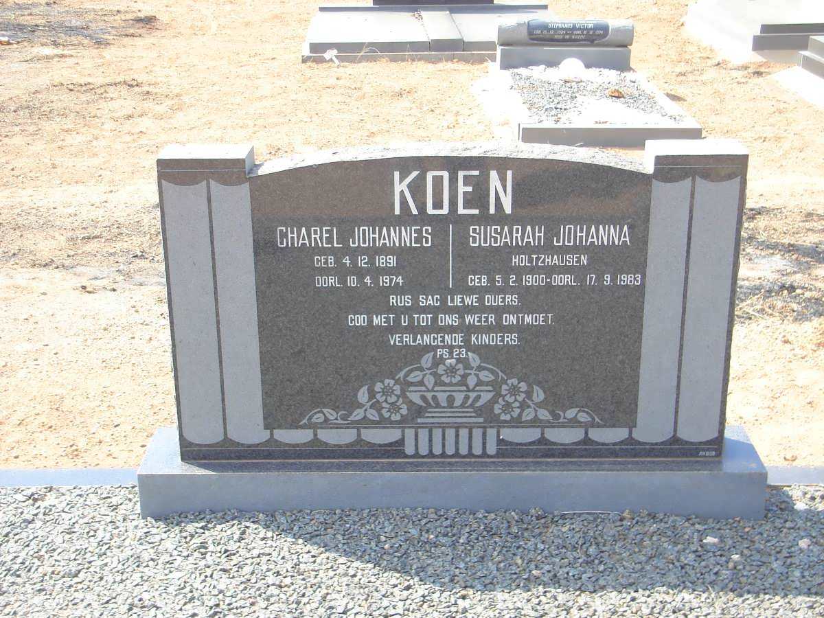 KOEN Charel Johannes 1891-1974 &amp; Susarah Johanna HOLTZHAUSEN 1900-1983