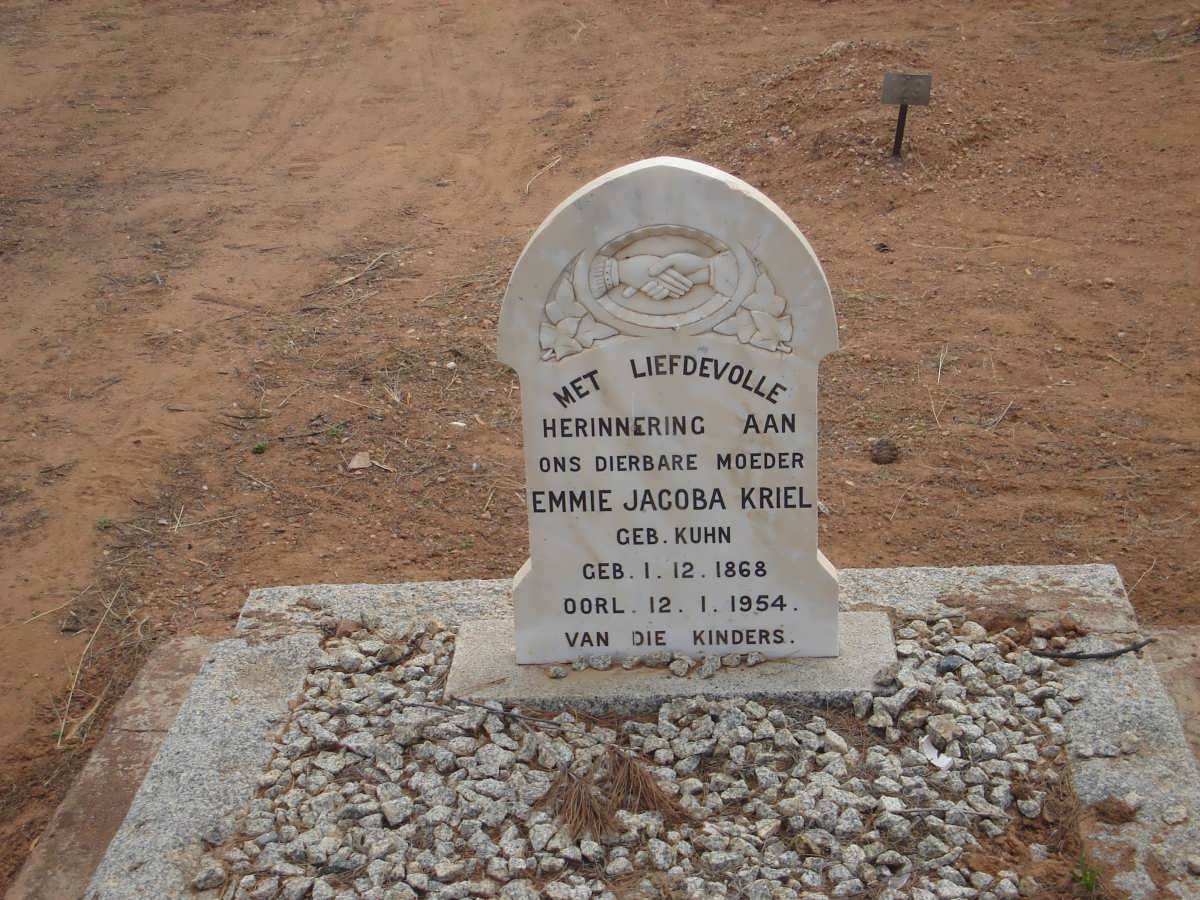 KRIEL Emmie Jacoba nee KUHN 1868-1954