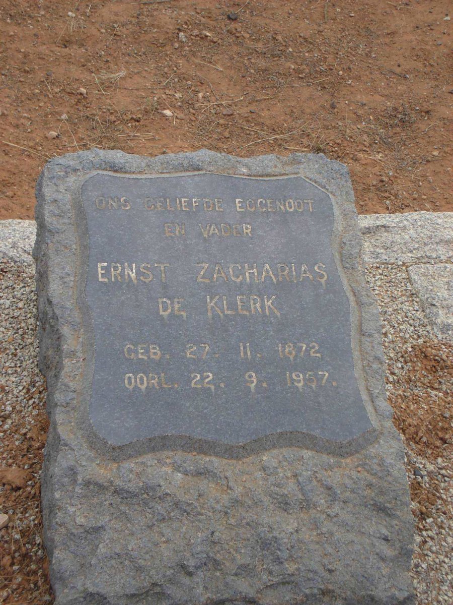 KLERK Ernst Zacharias, de 1872-1957