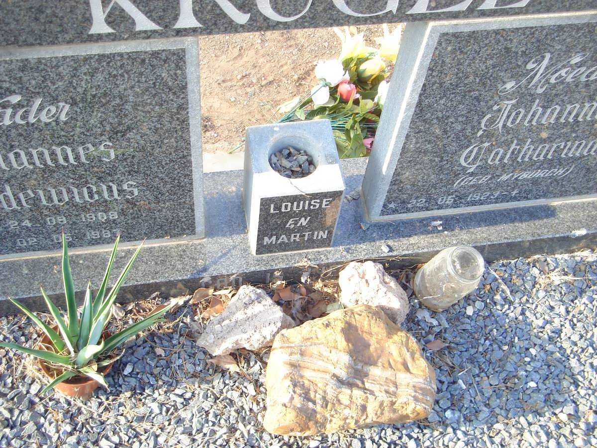 KRUGEL Johannes Lodewicus 1908-1987 &amp; Johanna Catharina MYBURGH 1923-