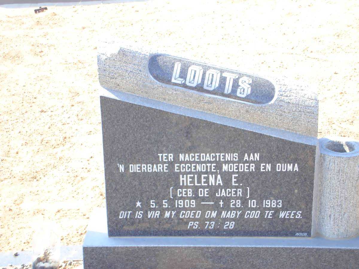 LOOTS Helena E. nee DE JAGER 1909-1983