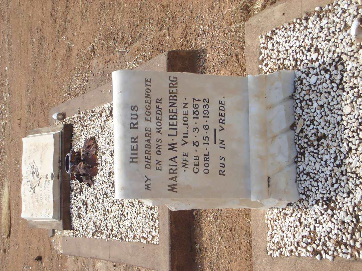LIEBENBERG Maria M. nee VILJOEN  1867-1932