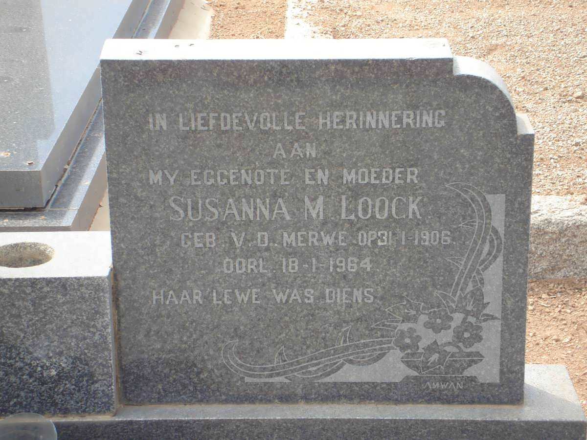 LOOCK Susanna M. nee V.D. MERWE 1906-1964