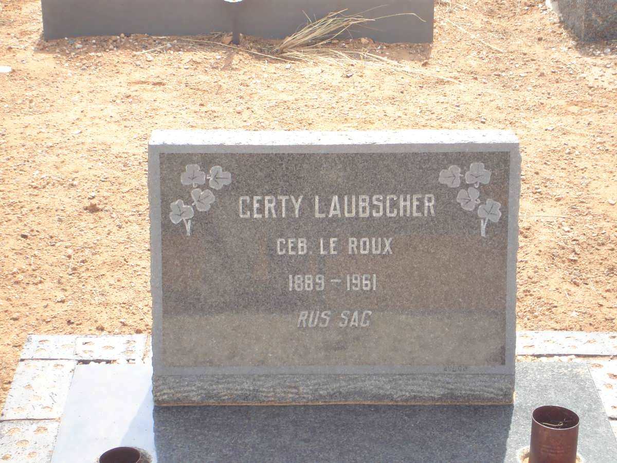 LAUBSCHER Gerty nee LE ROUX 1889-1961