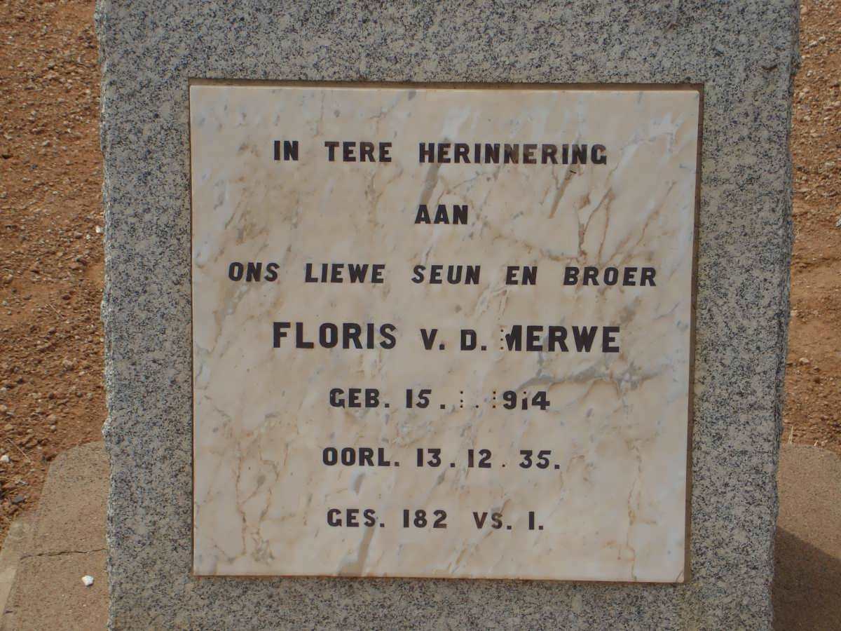MERWE Floris, v.d. 1914-1935
