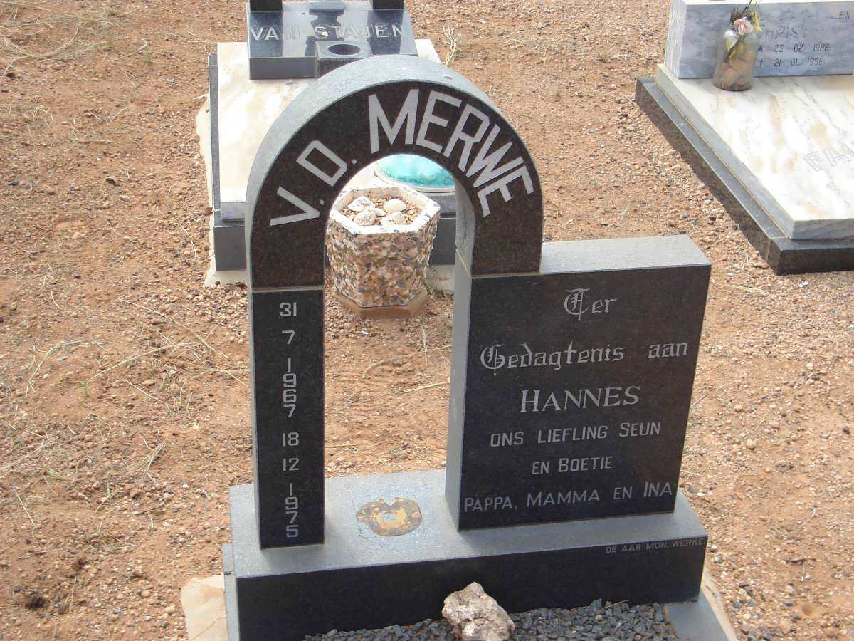 MERWE Hannes, van der 1967-1975