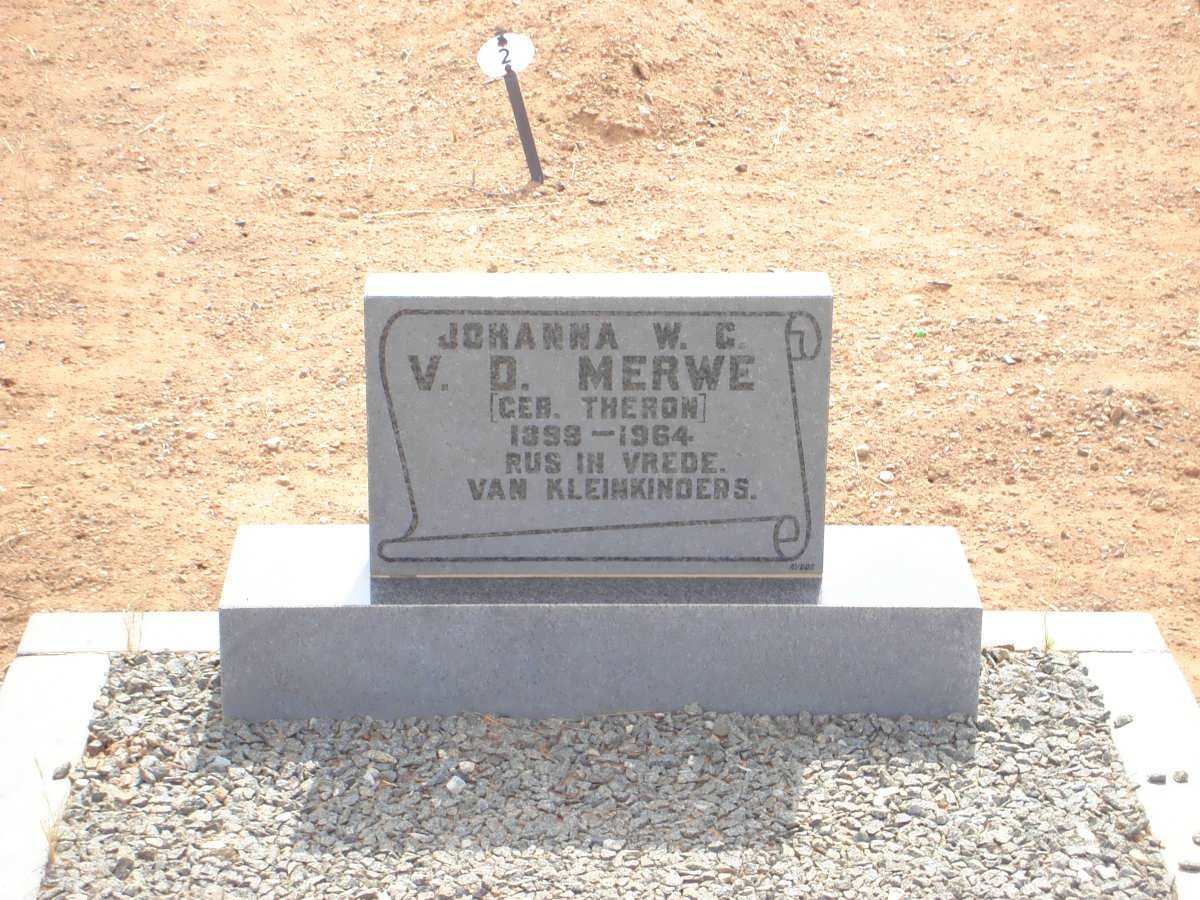 MERWE Johanna W.G., v.d. nee THERON 1899-1964