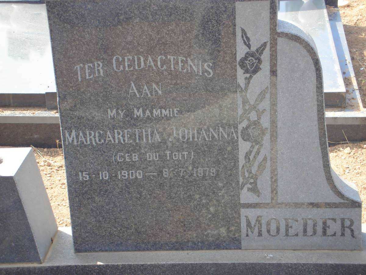 NIEKERK  Margaretha Johanna, van nee DU TOIT 1900-1979