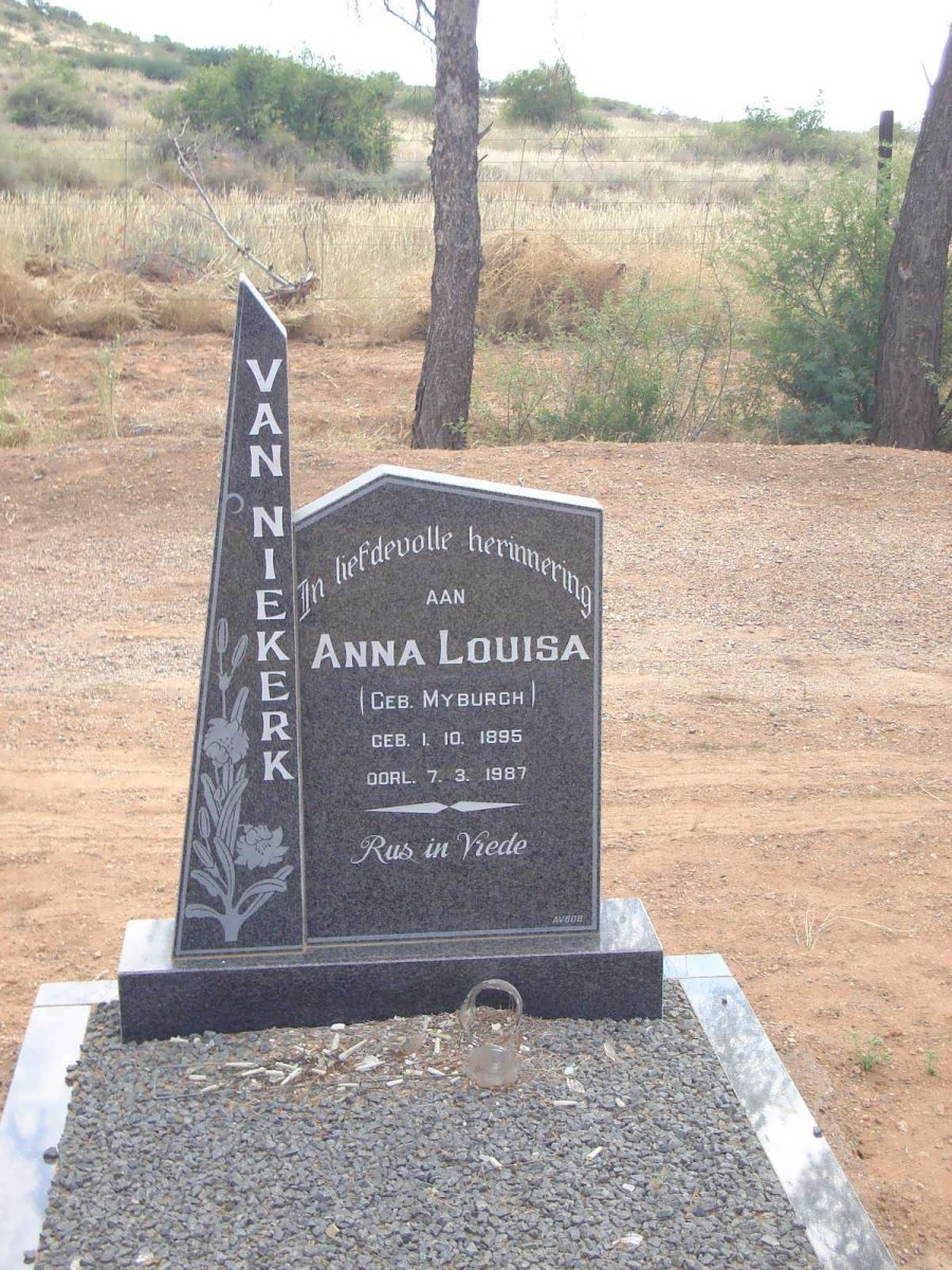NIEKERK Anna Louisa, van nee MYBURGH 1895-1987