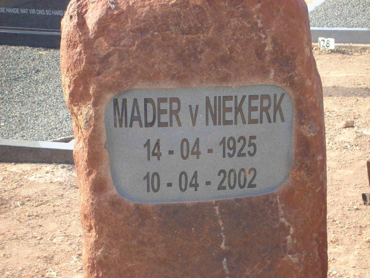 NIEKERK Mader, van 1925-2002