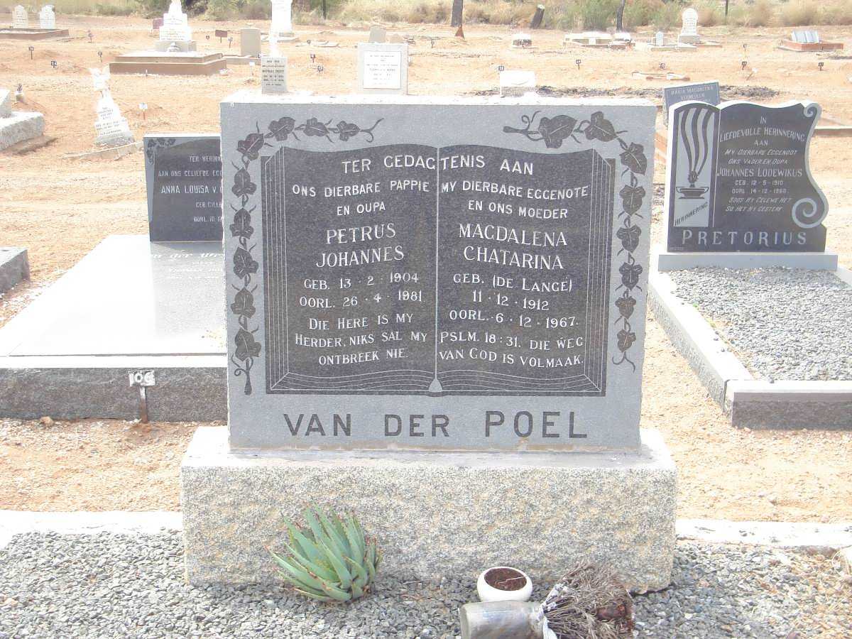 POEL Petrus Johannes, van der 1904-1981 &amp; Magdalena Chatarina DE LANGE 1912-1967