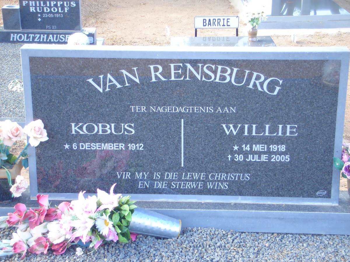 RENSBURG Kobus, van 1912- &amp; Willie 1918-2005