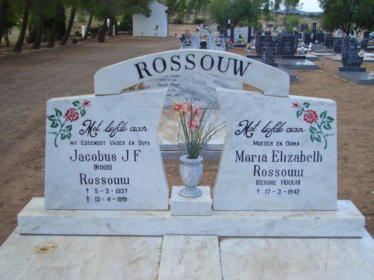 ROSSOUW Jacobus J.F. 1937-1991 &amp; Maria Elizabeth HOUGH 1942-