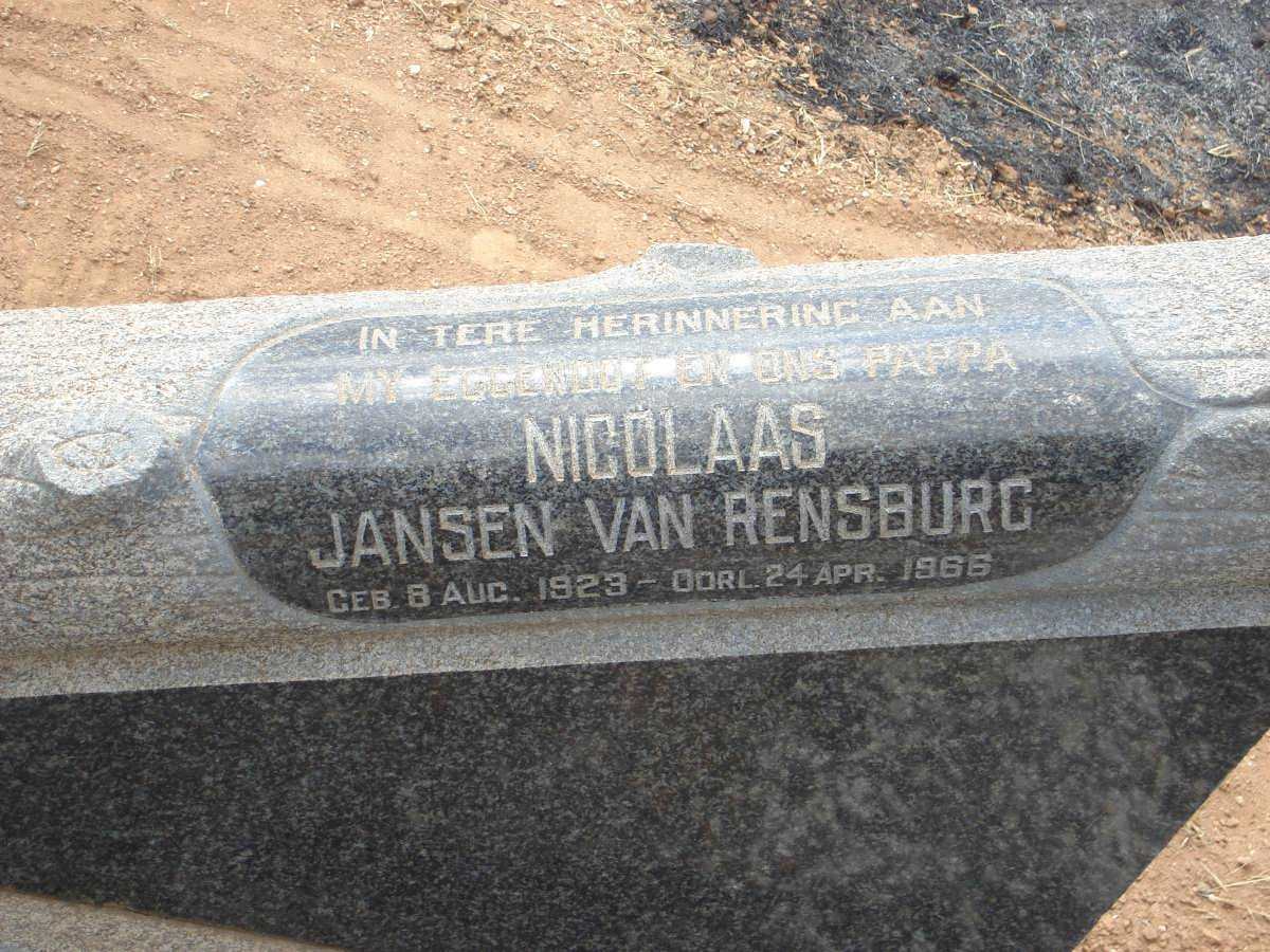 RENSBURG Nicolaas, Jansen van 1923-1966