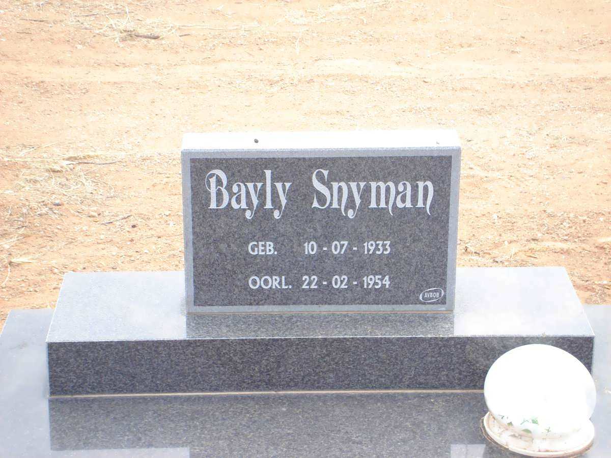 SNYMAN Bayly 1933-1954