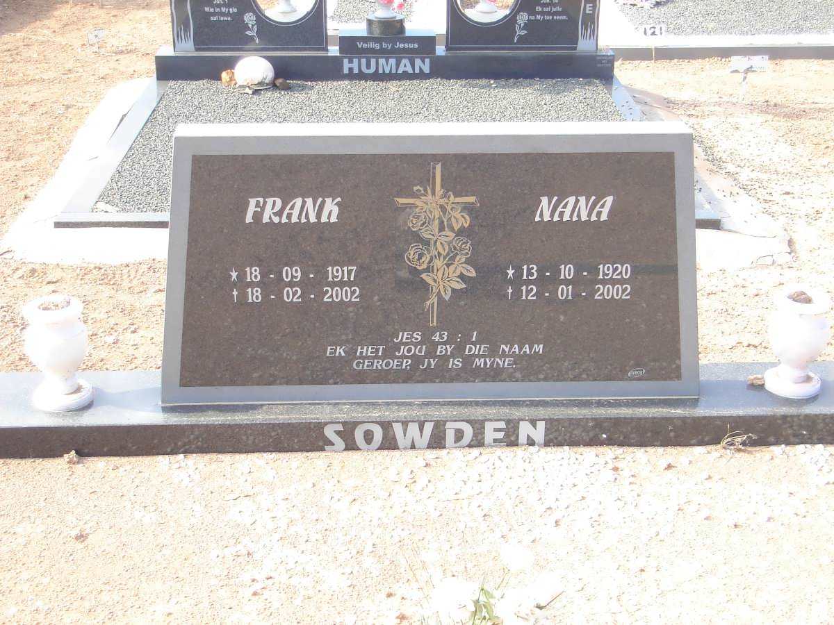 SOWDEN Frank 1917-2002 &amp; Nana 1920-2002