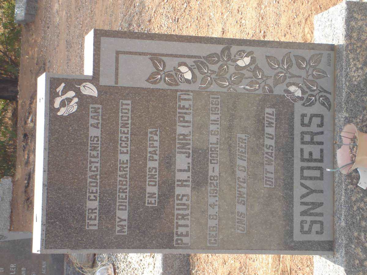 SNYDERS Petrus H.L. 1928-1961