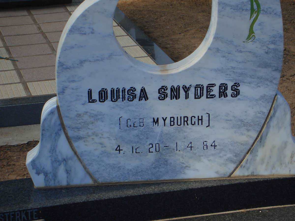 SNYDERS Louisa nee MYBURGH 1920-1984
