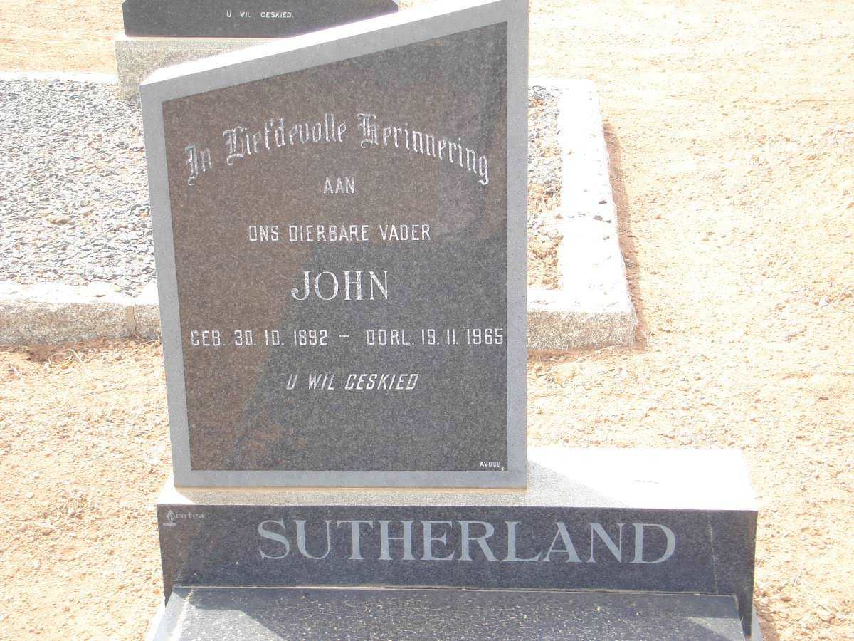 SUTHERLAND John 1892-1965
