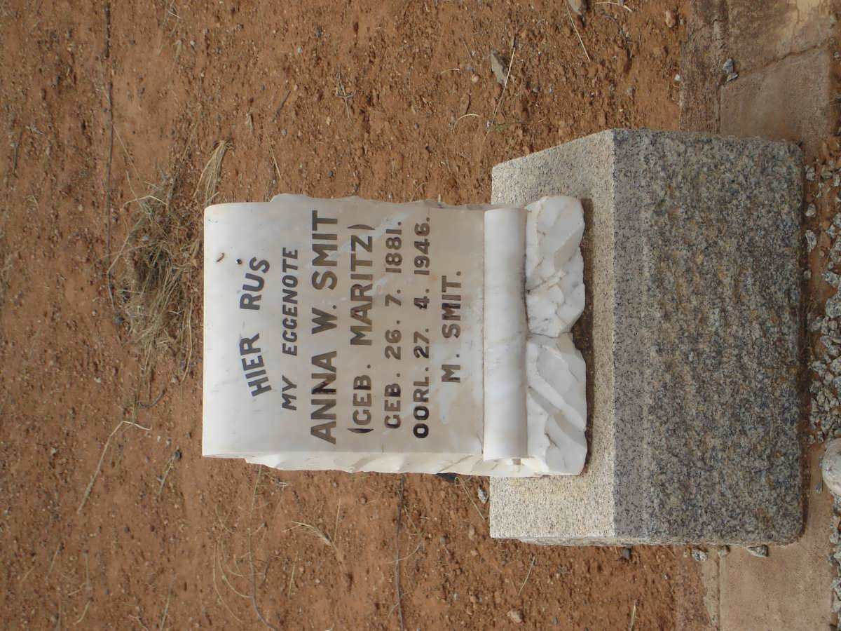 SMIT Anna W. nee MARITZ 1881-1946